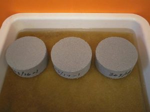 Pressed concrete test disks